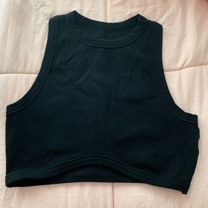 Crew Neck Racerback Knit Ribbed Basic Sleeveless Crop Tank Top